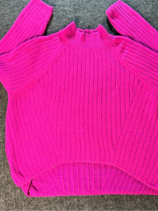 Express Sweaters - Express Hot Pink Ribbed Mock Neck Sweater